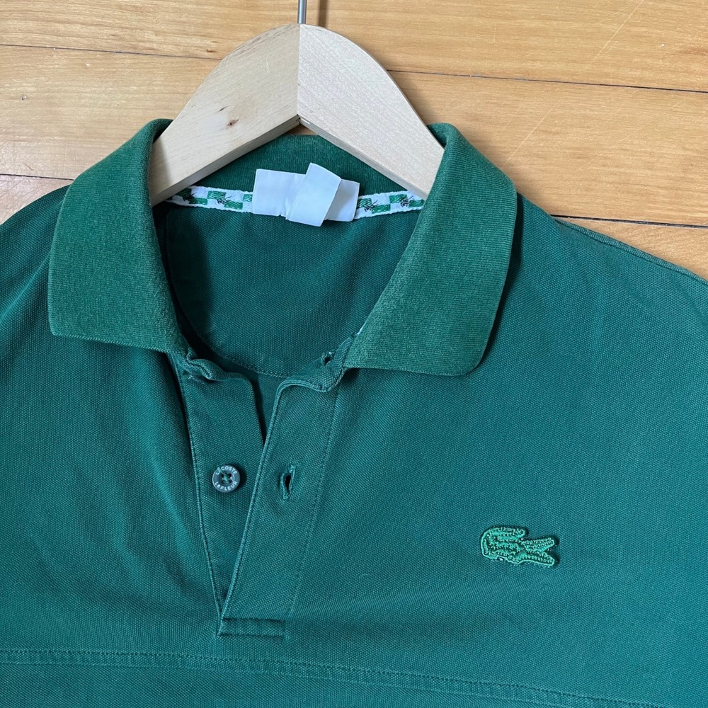 Lacoste x Golf Le Fleur Green Striped Pique Polo Shirt Mens XL Made in France - Picture 3 of 9